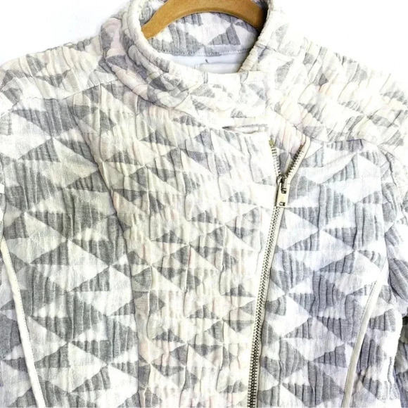 IRO Otavia textured quilted knit zip biker jacket multi Size 38 Size M - Picture 7 of 11